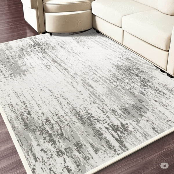 Modern Abstract Ivory Grey Area Rug