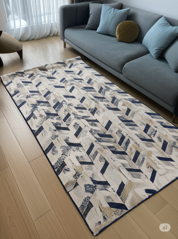 Blue Geometric Rug