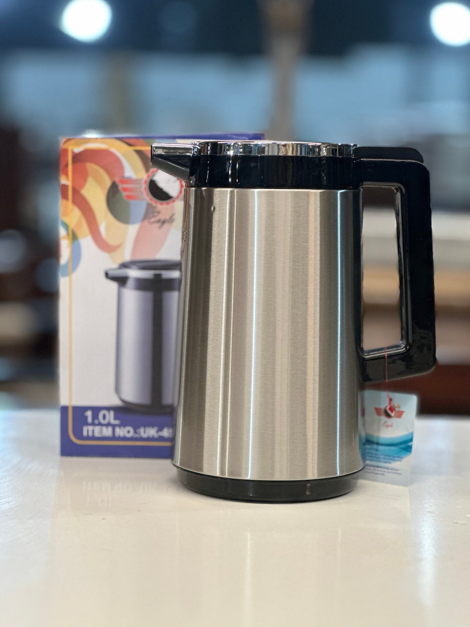 Eagle 1.0L Stainless Steel Vacuum Flask – Double Wall Hot & Cold Thermos Bottle (UK-458MS)
