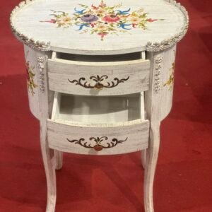 Handcrafted Vintage Wooden Side Table with Drawers | islamabad auctioneers