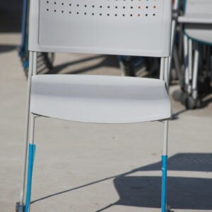 White Visitor Chair for Office & Waiting Area | Modern & Comfortable Seating | Islamabad Auctioneers
