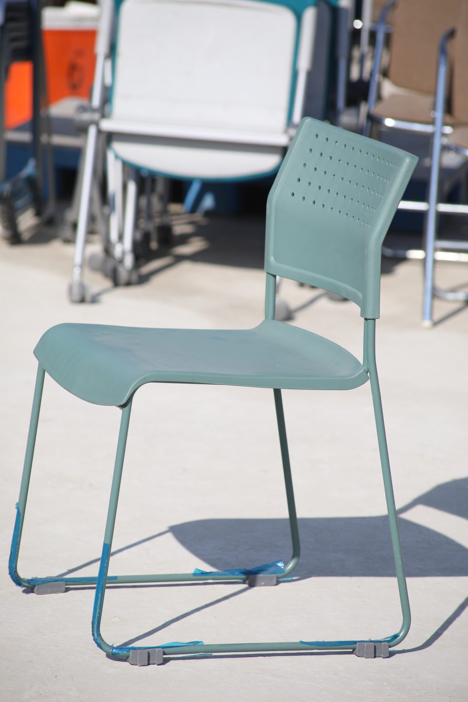 Green Visitor Chair for Office & Waiting Area | Comfortable & Modern Seating | Islamabad Auctioneers - Image 2