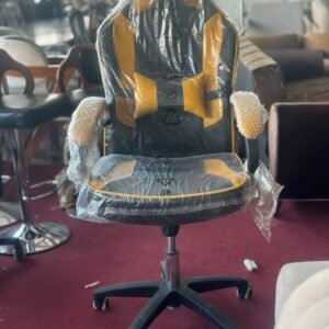 Ergonomic High-Back Gaming Chair – Black & Yellow Racing Style Office Chair with Lumbar Support