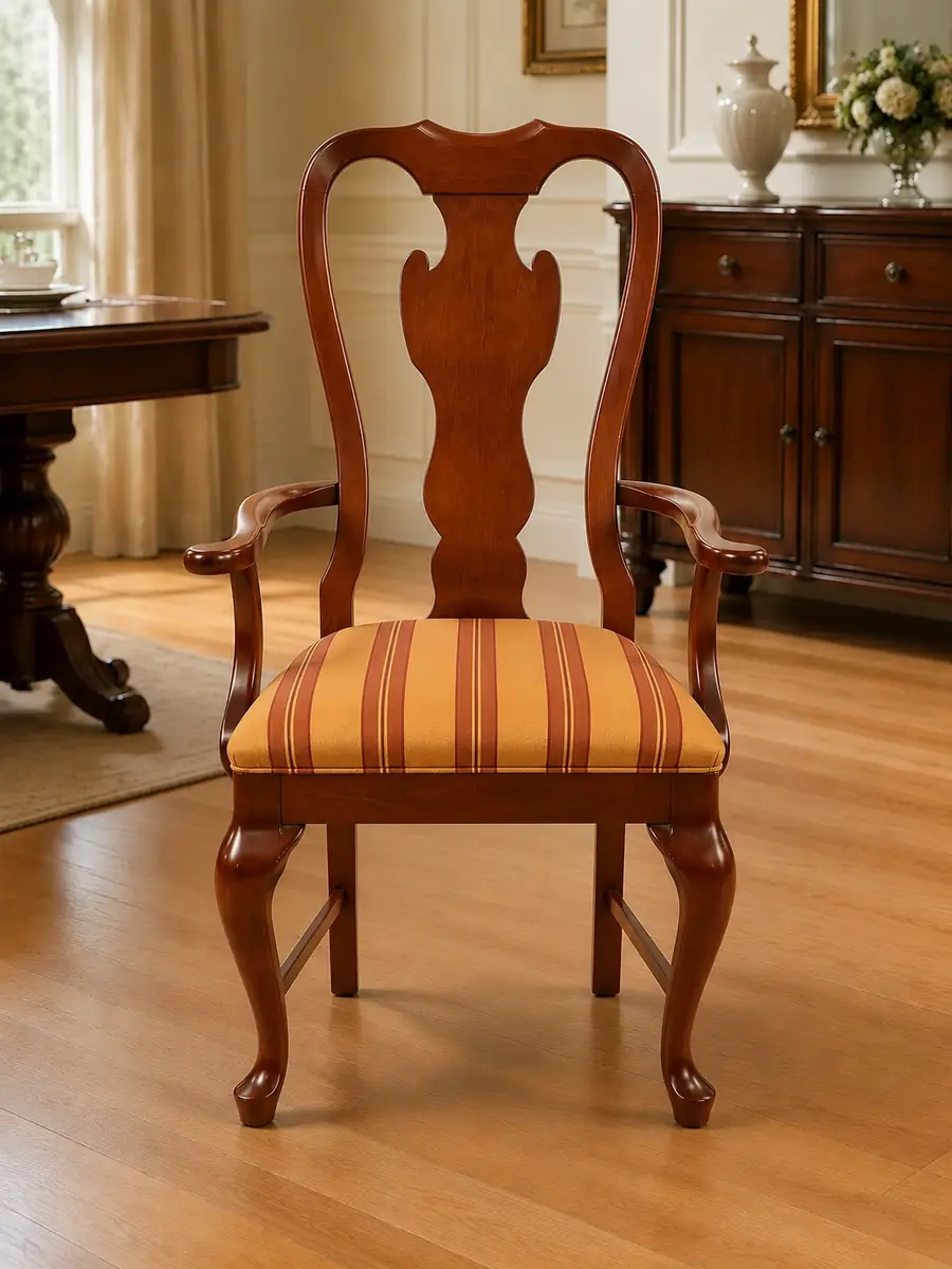 Drexel Heritage Queen Anne Dining Chair | Vintage American Armchair