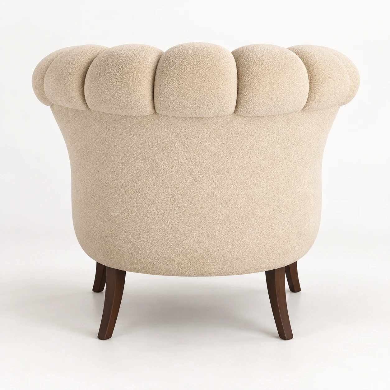 Luxury Tufted Accent Chair – Classic Cream Lounge Chair - Image 4