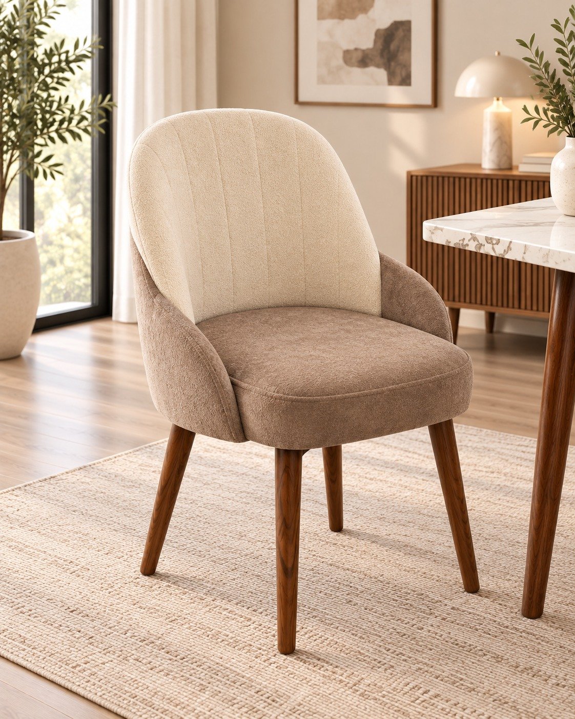 Modern 4-Seater Marble-Top Dining Set - Image 2