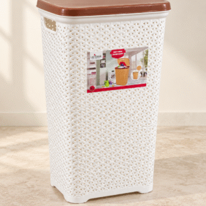 Lavenna Keep N Wash Woven Laundry Basket with Lid (Random Colours)