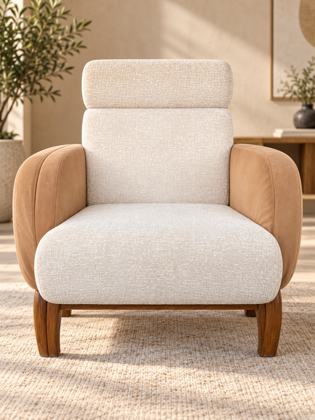 Modern High-Back Two-Tone Lounge Chair - Image 4