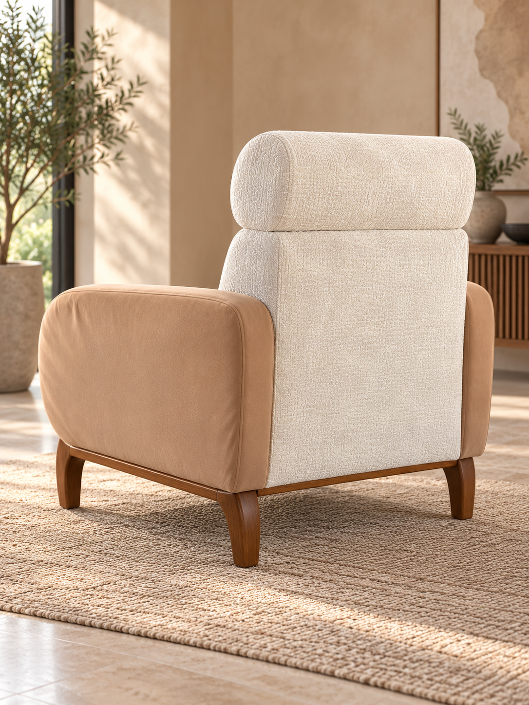 Modern High-Back Two-Tone Lounge Chair - Image 2