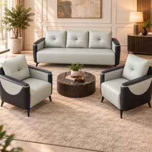 Modern 5-Seater Leatherette Sofa Set