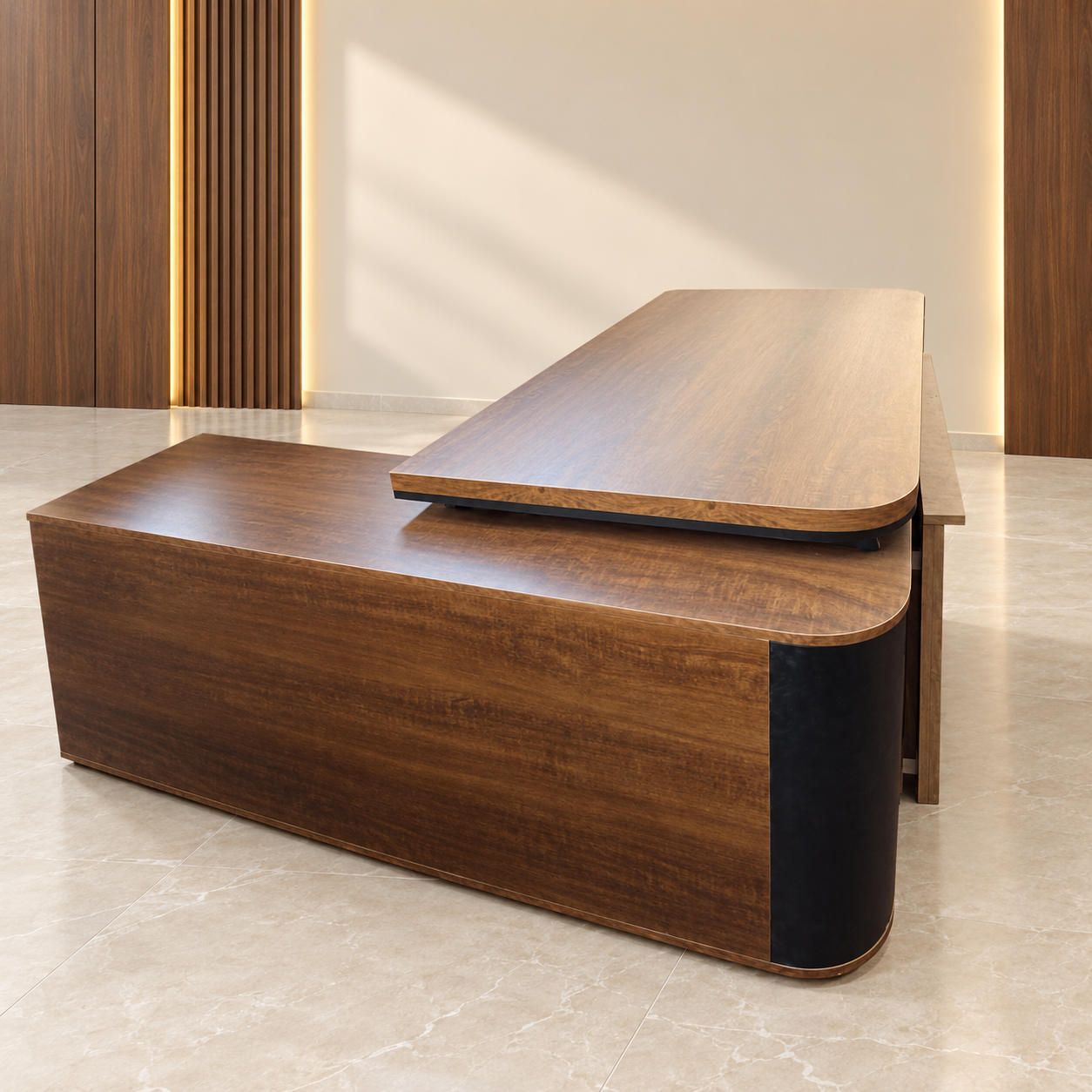 Modern Executive Office Desk with Side Storage - Image 3