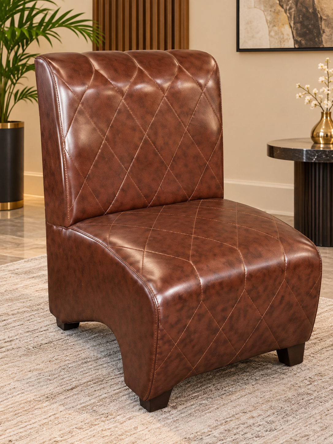 Brown Leather Lounge Chair