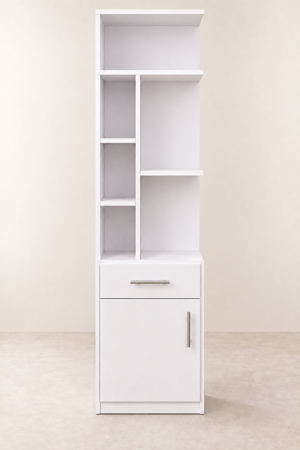 White Multipurpose Storage Rack with Cabinet - Image 3