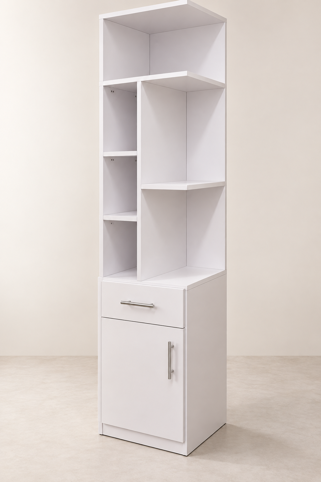 White Multipurpose Storage Rack with Cabinet