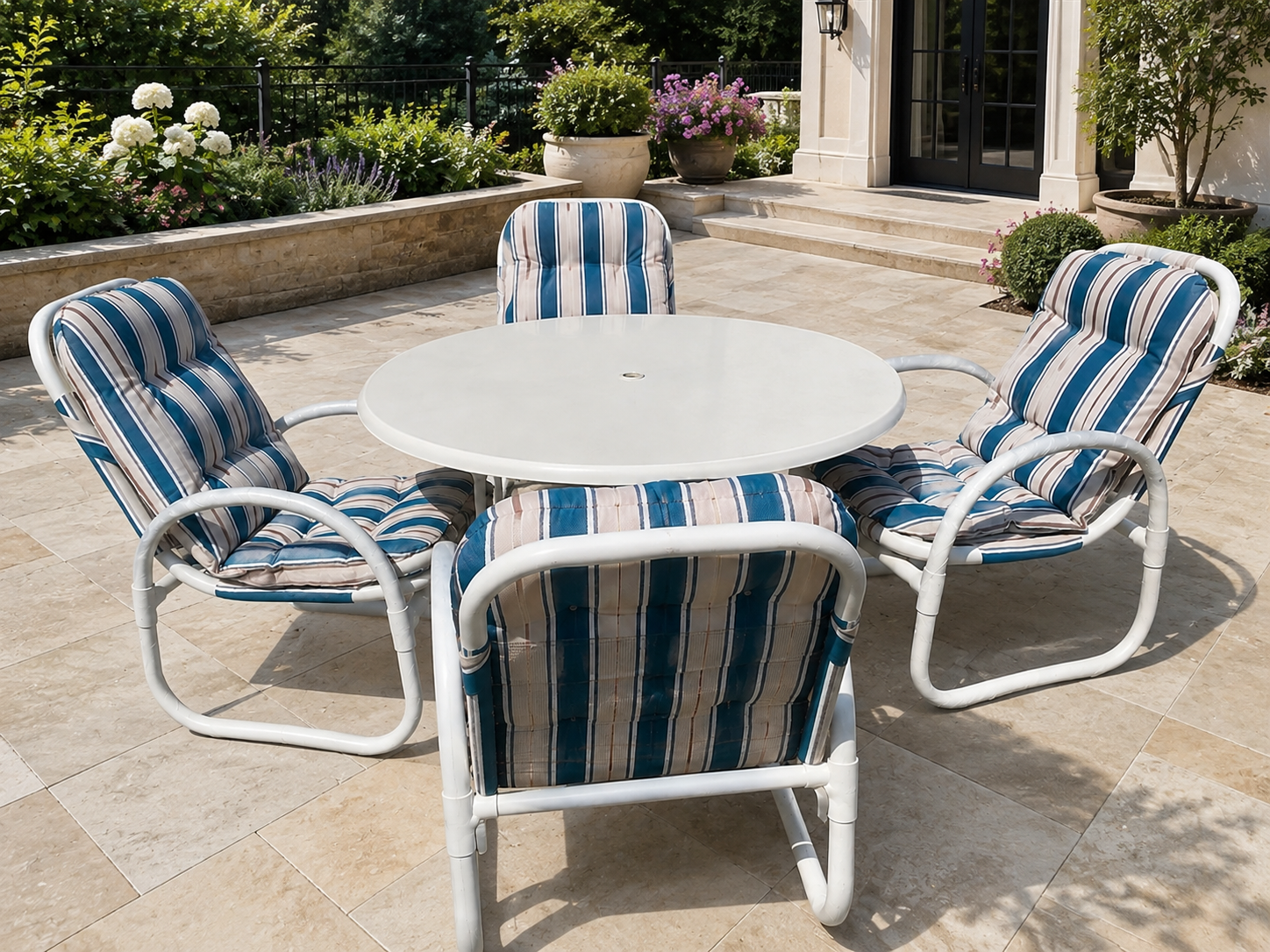 Premium 4-Seater Outdoor Patio Dining Set – Cushioned Garden Furniture