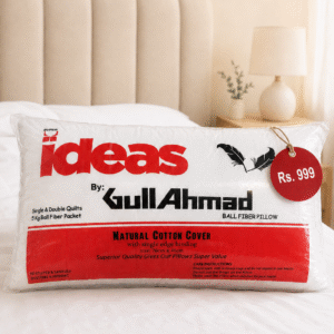 Ideas by Gull Ahmed Ball Fiber Pillow – Natural Cotton Cover