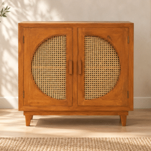 Luna Cane 2-Door Cabinet