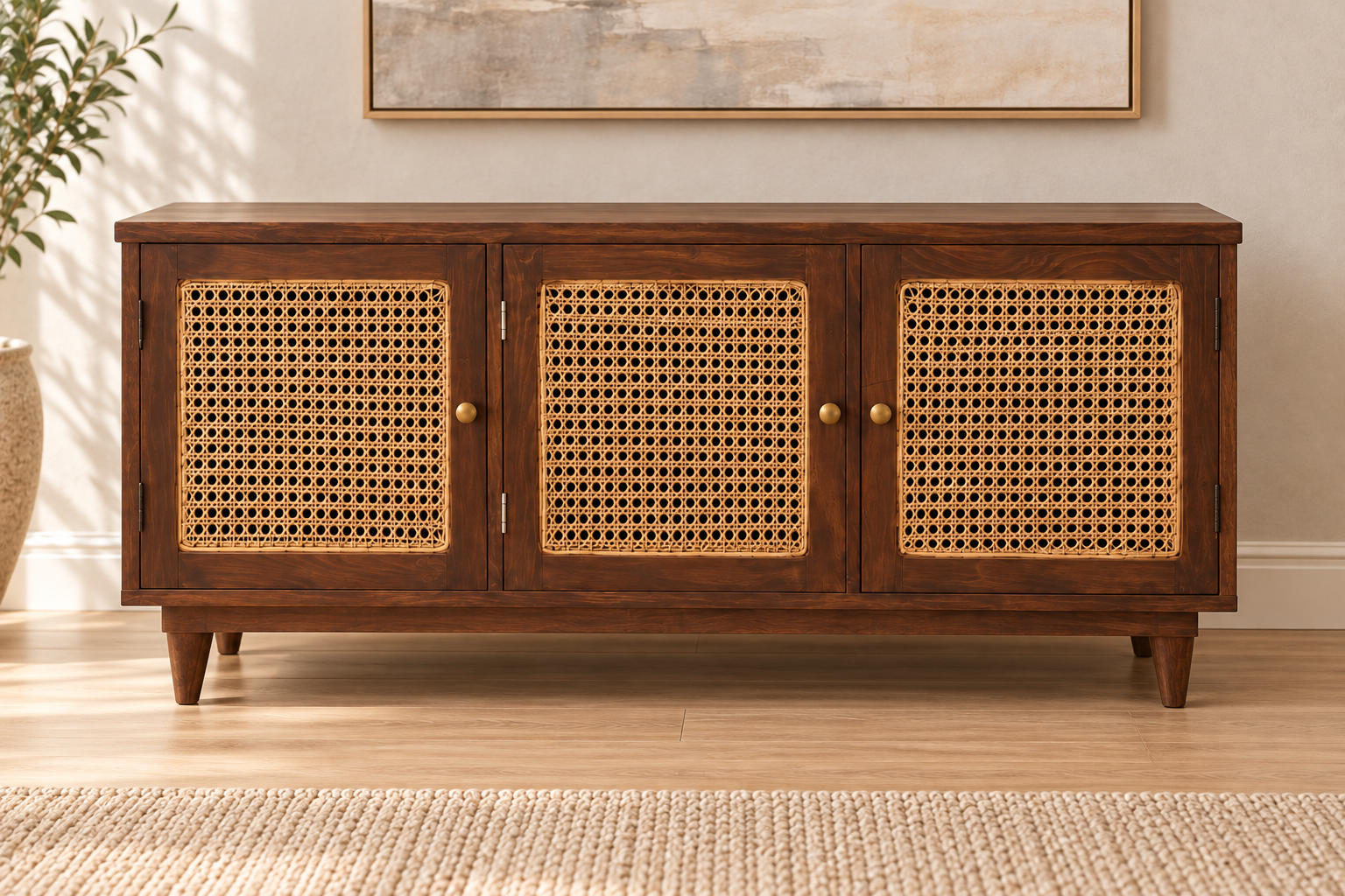 TV Console Heritage Cane 3-Door