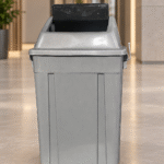 Commercial Swing Top Waste Bin – Heavy-Duty Grey Trash Can