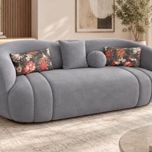 Modern Cloud 3-Seater Sofa – Grey