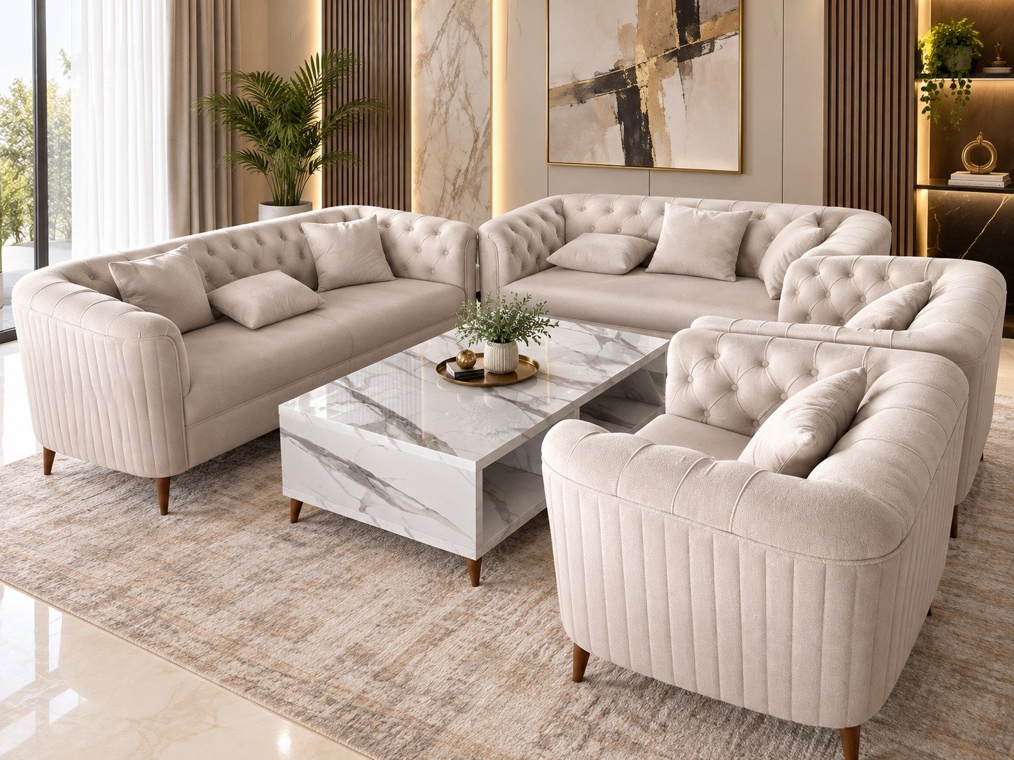 Luxury Chesterfield 7-Seater Sofa Set - Image 2