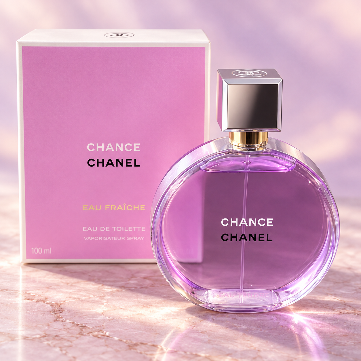 Chanel Chance bottle and box-3 Chanel Chance Eau Fraîche Eau de Toilette – Women's Perfume 100ml - Image 1