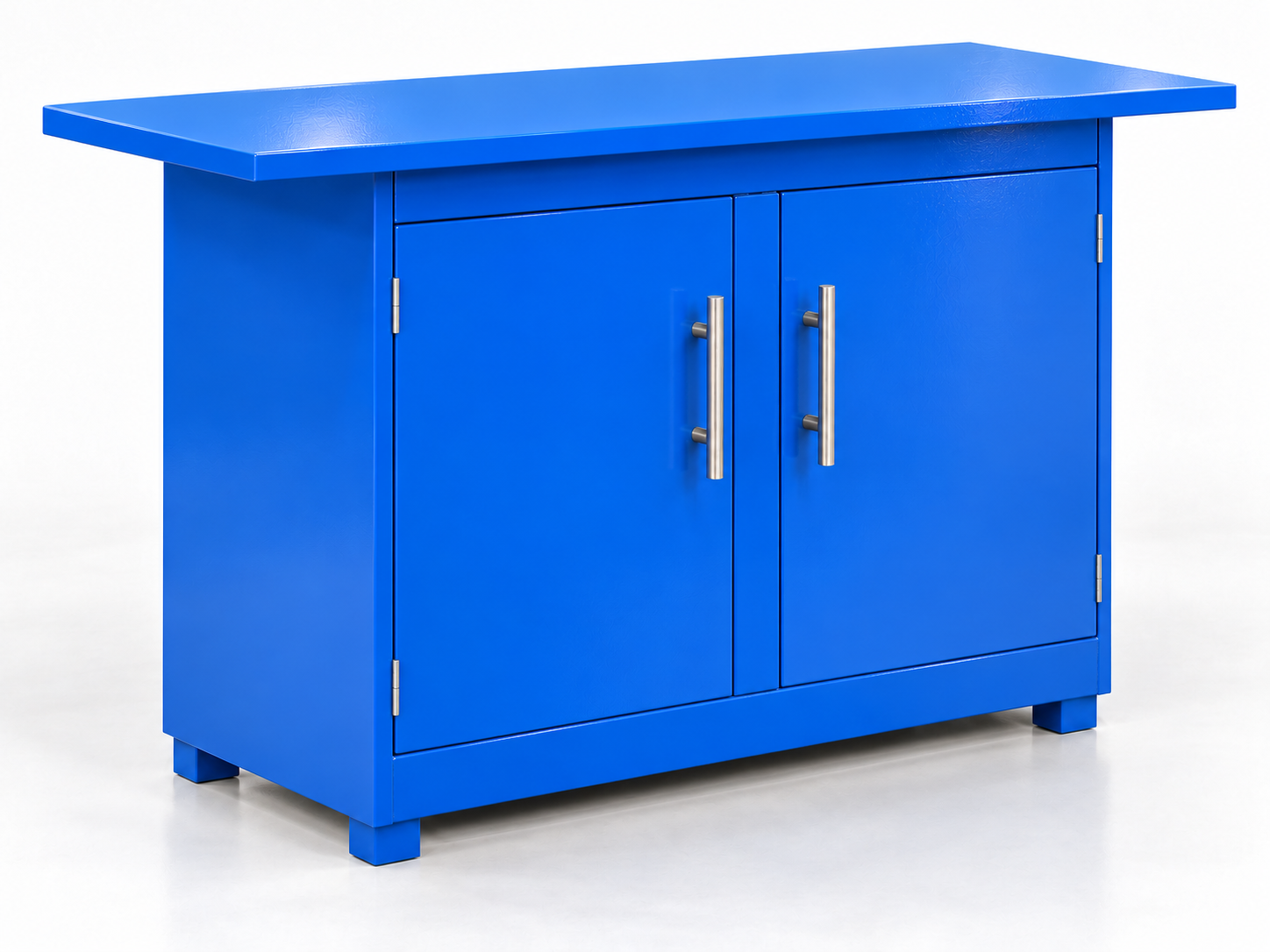 Cobalt blue two-door iron cabinet-1 Multipurpose Clothes Ironing Station with Storage Cabinet - Image 1