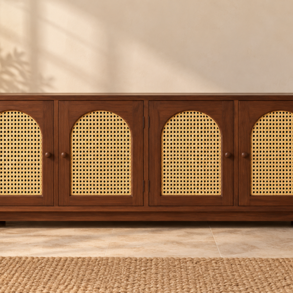 4-door-wooden-cane-sideboard-arched-rattan-storage-cabinet