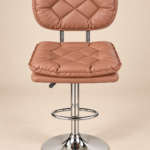 Luxury Cushioned Adjustable Bar Stool – Dusty Rose & Chrome