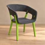 Modern Charcoal Grey Lounge Chair – Lime Green Frame