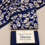 Premium Marina 3-Piece Unstitched Suit with Wool Shawl – Navy Blue - Free Delivery Across Pakistan