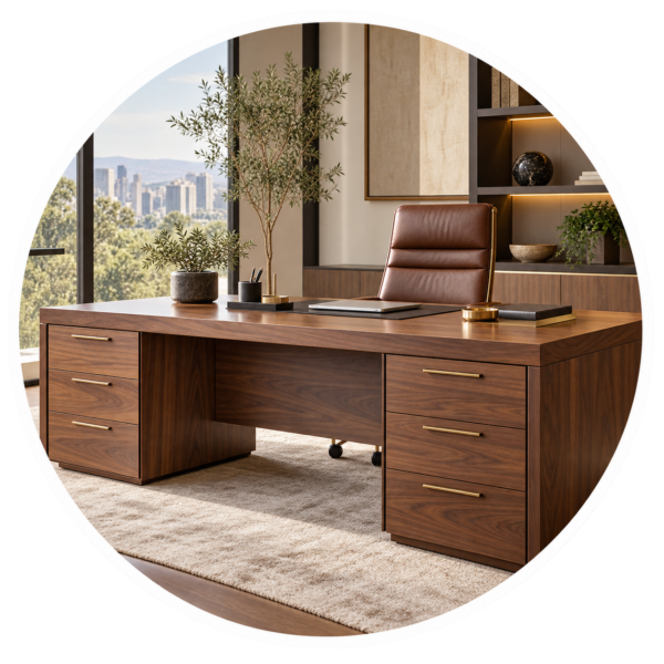 Premium Walnut Executive Office Desk