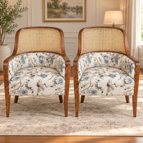 luxury-walnut-cane-accent-chairs-set-of-2-with-floral-upholstery