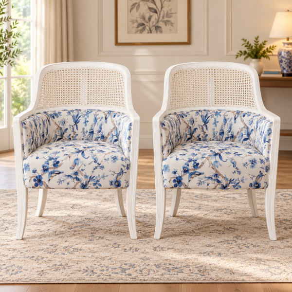 vintage-white-cane-accent-chairs-set-of-2-with-blue-floral-upholstery