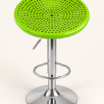 Modern Green Adjustable Bar Stool – Perforated Seat & Chrome Base